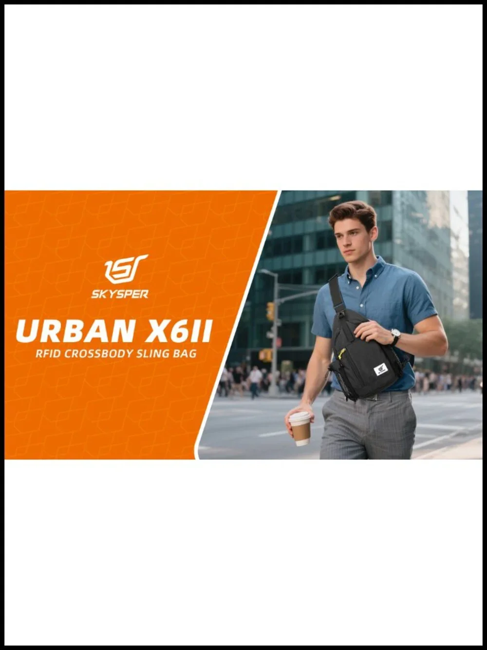 Anti-Theft Sling Backpack RFID Crossbody Bag Travel Shoulder Daypack